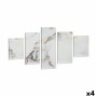 Jeu de 5 tableaux Toile Marbre Blanc (4 Unités)