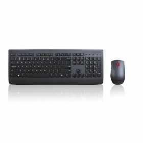 Tastatur mit Drahtloser Maus Lenovo 4X30H56823 Schwarz Qwerty Spanisch
