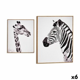 Painting Zebra Giraffe Particleboard 41,2 x 51,5 x 2 cm (6 Units)