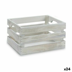 Decorative box White Aspen wood 26,2 x 13,2 x 15,8 cm (24 Units)
