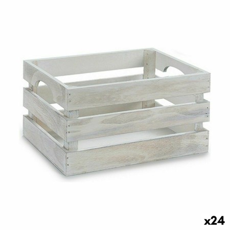 Boîte Décorative Blanc Bois de peuplier 26,2 x 13,2 x 15,8 cm (24 Unités)