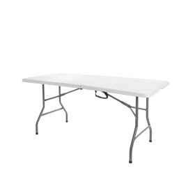 Folding Table White HDPE 120 x 60 x 74 cm
