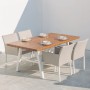 Dining Table Saskia Aluminium Acacia 180 x 100 x 75 cm