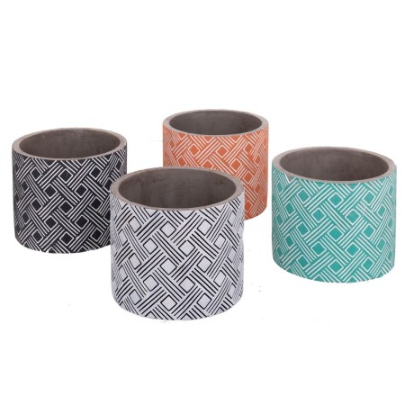 Set med planteringskärl Fiore Cement Cylindrisk 14 x 14 x 12 cm (4 antal)