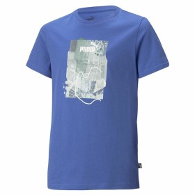 Jungen Kurzarm-T-Shirt Puma Essentials+ Street Art Grap Blau