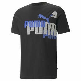 Kurzarm-T-Shirt Puma Ess+ Logo Power Schwarz Herren