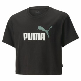 Barn T-shirt med kortärm Puma Logo Cropped Svart