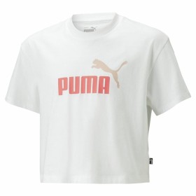 Barn T-shirt med kortärm Puma Logo Cropped Vit