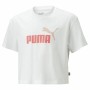 Kurzarm-T-Shirt für Kinder Puma Logo Cropped Weiß