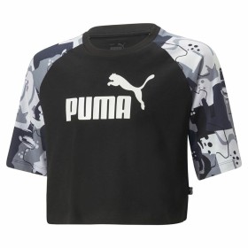 Child's Short Sleeve T-Shirt Puma Ess+ Street Art Black