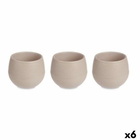 Set de pots Taupe Plastique 12 x 12 x 11 cm (6 Unités)