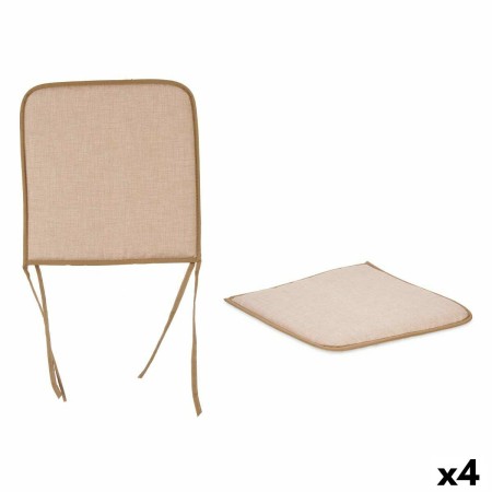 Stuhl-Kissen Beige 38 x 2,5 x 38 cm (4 Stück)