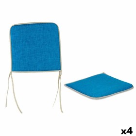 Coussin de chaise Turquoise 38 x 2,5 x 38 cm (4 Unités)