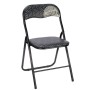 Folding Chair Quality Black Grey PVC Metal 43 x 46 x 78 cm (6 Units)