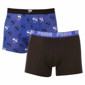 Herren-Boxershorts Puma Cat Aop 2 Stück Blau Schwarz