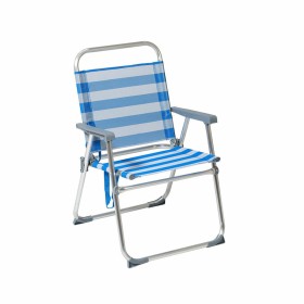 Strandstol 22 mm Ränder Blå Aluminium 52 x 56 x 80 cm (52 x 56 x 80 cm)