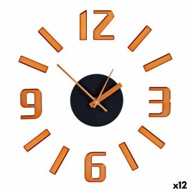 Horloge Murale Adhésif Bronze ABS Ø 35 cm (12 Unités)