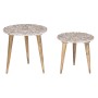 Jeu de 2 tables Home ESPRIT Blanc Naturel Bois Bois de manguier 45 x 45 x 45 cm