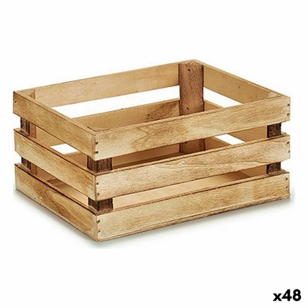 Boîte Décorative Marron Bois de peuplier 20 x 9 x 13 cm (48 Unités)