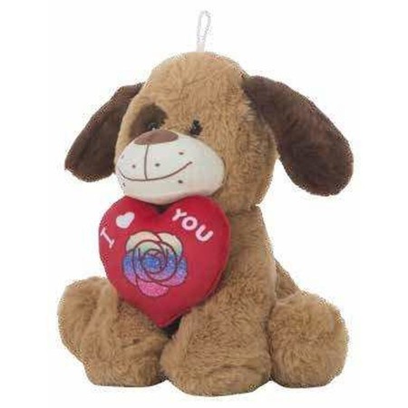 Jouet Peluche Amour Coeur Chien 25cm