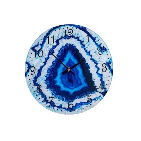 Wanduhr Blau Kristall (30 x 4 x 30 cm)