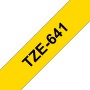 Laminiertes Klebeband zur Kennzeichnung von Maschinen Brother TZE-641 Gelb Schwarz Schwarz/Gelb 18mm