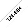 Laminated Tape for Labelling Machines Brother TZE-SE4 Security tape Black/White 18mm