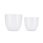 Set de pots Ø 22 cm Ø 28 cm 2 Pièces Blanc Argile