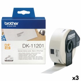 Drucker-Etiketten Brother DK-11201 Weiß 29 x 90 mm Schwarz Schwarz/Weiß (3 Stück)