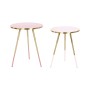 Set of 2 tables Home ESPRIT Pink Golden 41 x 41 x 51 cm
