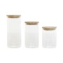 3 Tubs Home ESPRIT Transparent Silicone Bamboo Borosilicate Glass 10 x 10 x 22,3 cm
