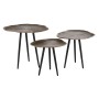 Set of 3 tables Home ESPRIT Black Golden Aluminium 52 x 39 x 45 cm
