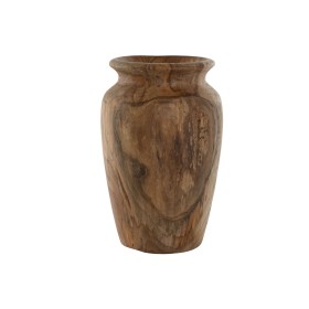 Vase Home ESPRIT Natural Dark brown Teak 25 x 25 x 40 cm