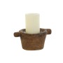 Candleholder Home ESPRIT Natural Wood 20 x 13 x 8 cm (4 Units)