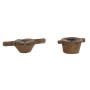 Candleholder Home ESPRIT Natural Wood 20 x 13 x 8 cm (4 Units)