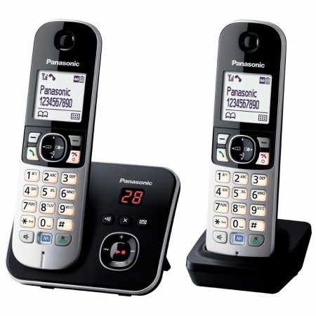 Markkabeltelefon Panasonic KX-TG6822FRB Svart Grå (Renoverade B)