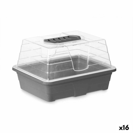 Serre Gris Transparent Plastique 21,5 x 12,8 x 17,4 cm (16 Unités)