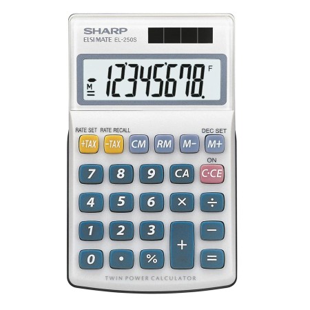 Calculatrice Bleu Blanc Argenté Argent Plastique (Reconditionné A+)