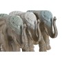 Deko-Figur Home ESPRIT Weiß grün türkis Elefant Kolonial 21,5 x 8,5 x 16 cm (3 Stück)