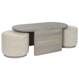 Tisch mit 2 Stühlen Home ESPRIT Polyester Mango-Holz 117 x 56 x 48 cm