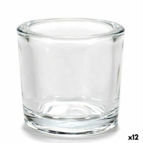 Kerzenschale Durchsichtig Glas 6,5 x 6 x 6,5 cm (12 Stück)