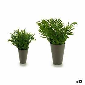 Dekorationspflanze Kunststoff 13 x 25 x 13 cm grün (12 Stück)