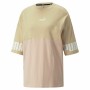 Women’s Short Sleeve T-Shirt Puma Colorblock Beige