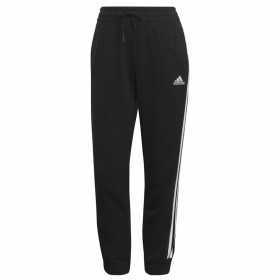 Long Sports Trousers Adidas Essentials Studio Lounge Cuffed 3 Stripes Lady Black