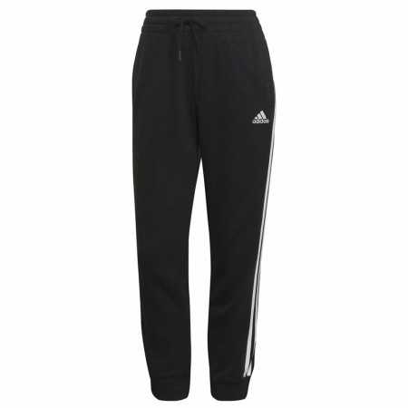 Lange Sporthose Adidas Essentials Studio Lounge Cuffed 3 Stripes Damen Schwarz