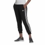 Lange Sporthose Adidas Essentials Studio Lounge Cuffed 3 Stripes Damen Schwarz