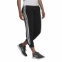 Långa träningsbyxor Adidas Essentials Studio Lounge Cuffed 3 Stripes Kvinna Svart