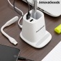 Chargeur Sans Fil avec Support- Organisateur et Lampe LED USB 5 en 1 DesKing InnovaGoods RIV001 Blanc 5 W (Reconditionné B)