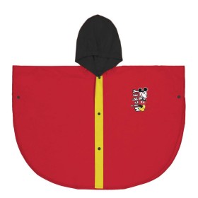 Waterproof Poncho with Hood Mickey Mouse Red