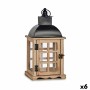 Lantern Black Metal Wood Brown (14 x 40 x 20 cm) (6 Units)